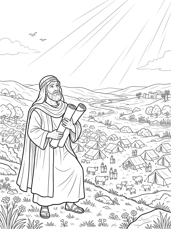 Be Strong and of a Good Courage Bible coloring page for kids (Joshua 1:1–9)
