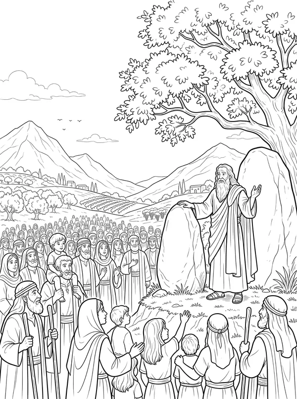 Choose You This Day Bible coloring page for kids (Joshua 24:1–31)