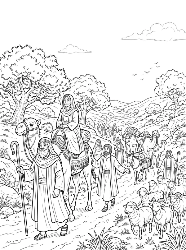 God Calls Abram Bible coloring page for kids (Genesis 12:1–9)