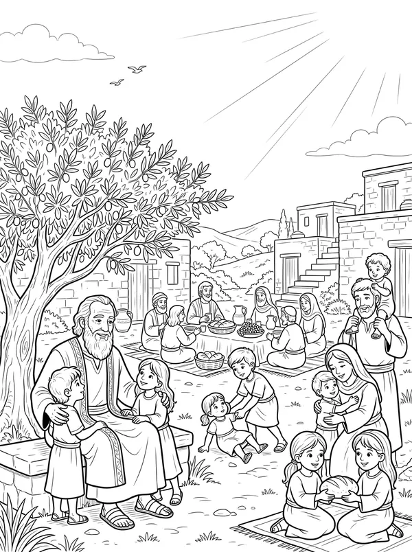 God Is Love Bible coloring page for kids (1 John 4:7–21)