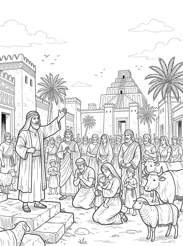 Jonah Goes to Nineveh Bible coloring page for kids (Jonah 3:1–4:11)