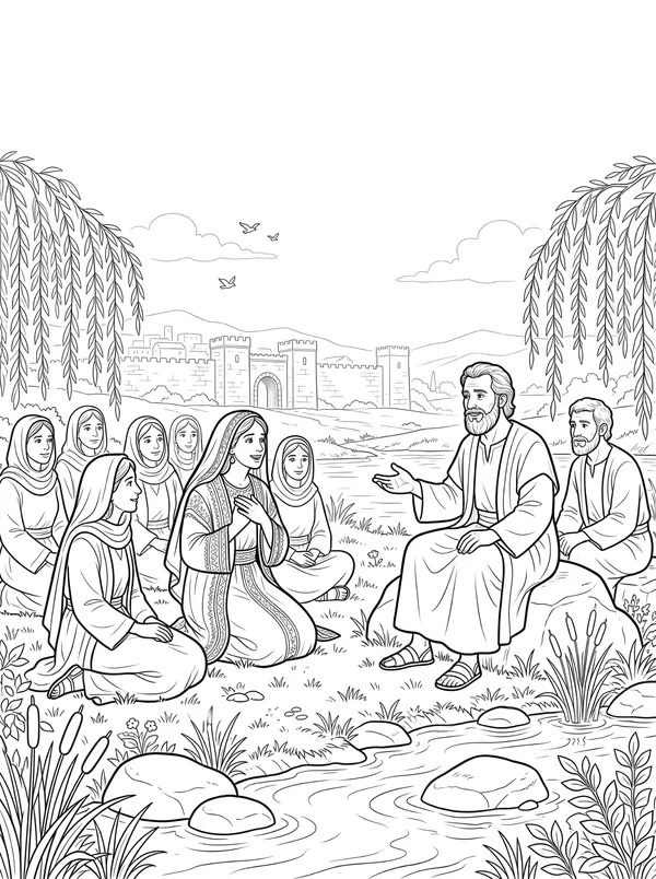 Lydia Believes Bible coloring page for kids (Acts 16:11–15)