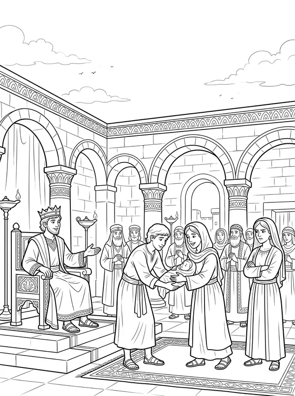 Solomon Asks for Wisdom Bible coloring page for kids (1 Kings 3:3–28)