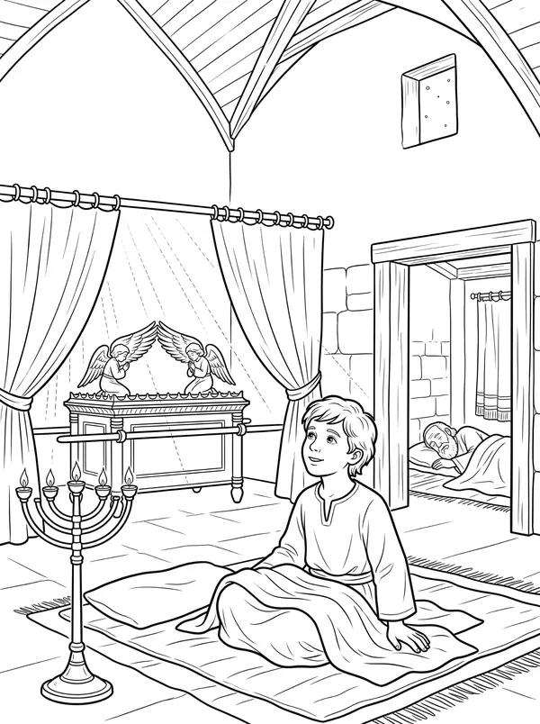 Speak, LORD Bible coloring page for kids (1 Samuel 3:1–21)