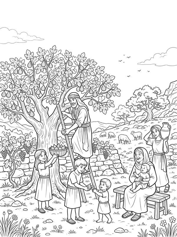 The Fruit of the Spirit Bible coloring page for kids (Galatians 5:16–26)