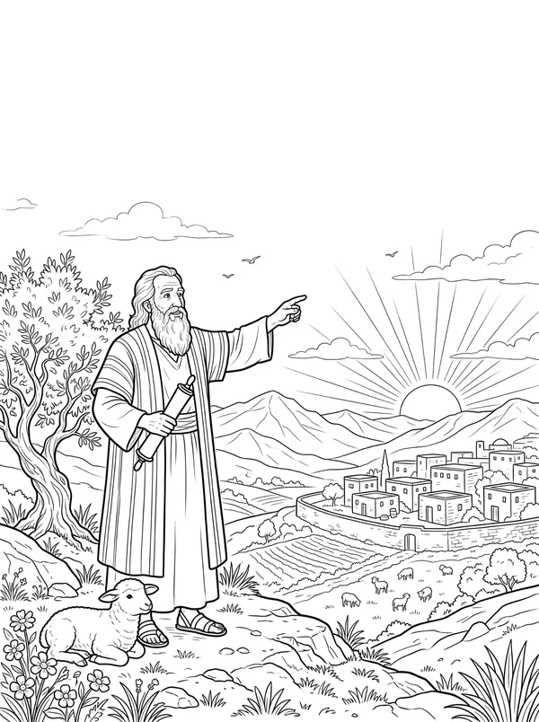 The Promise of a Saviour Bible coloring page for kids (Isaiah 9:2–7)