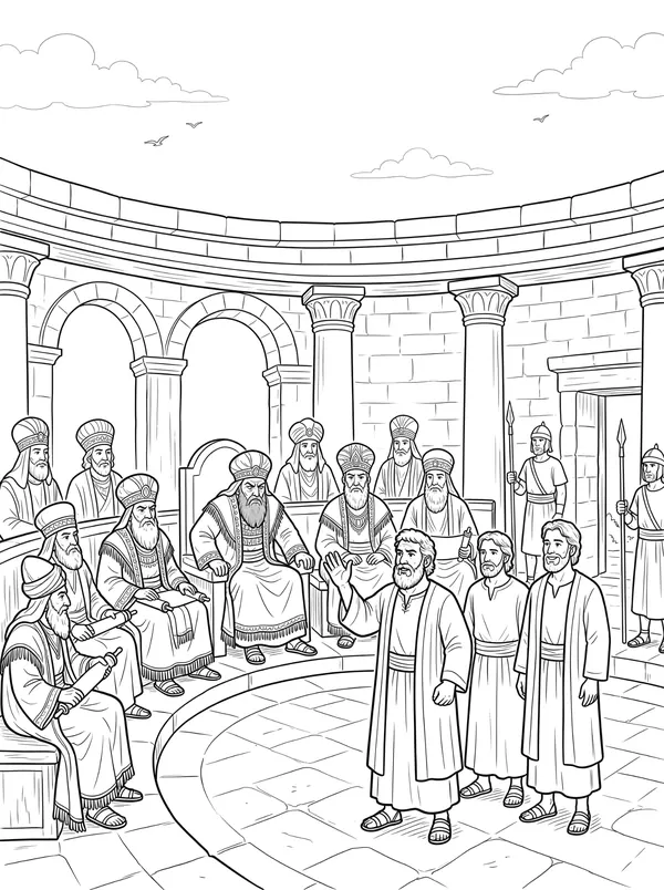 We Cannot But Speak Bible coloring page for kids (Acts 4:1–31)