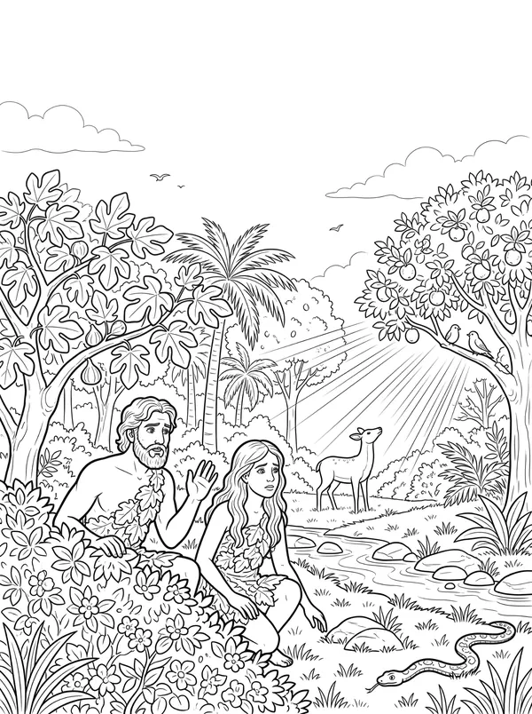 Where Art Thou? Bible coloring page for kids (Genesis 3:1–24)